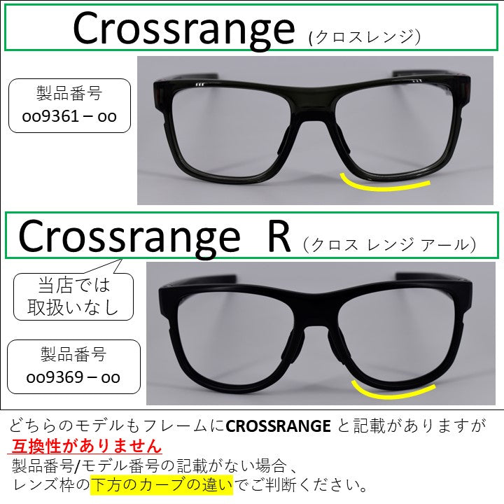 Crossrange 製品番号 oo9361 / oo9371 クロスレンジ 用 交換レンズ 替えレンズ