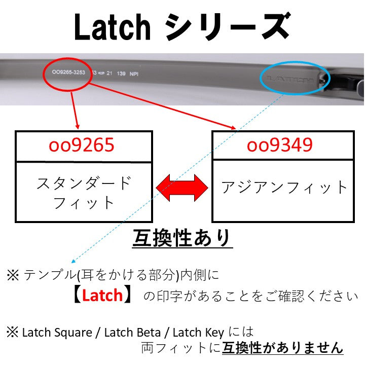 オークリー ラッチ oo9349 / oo9265 (Oakley LATCH Asian / Standard
